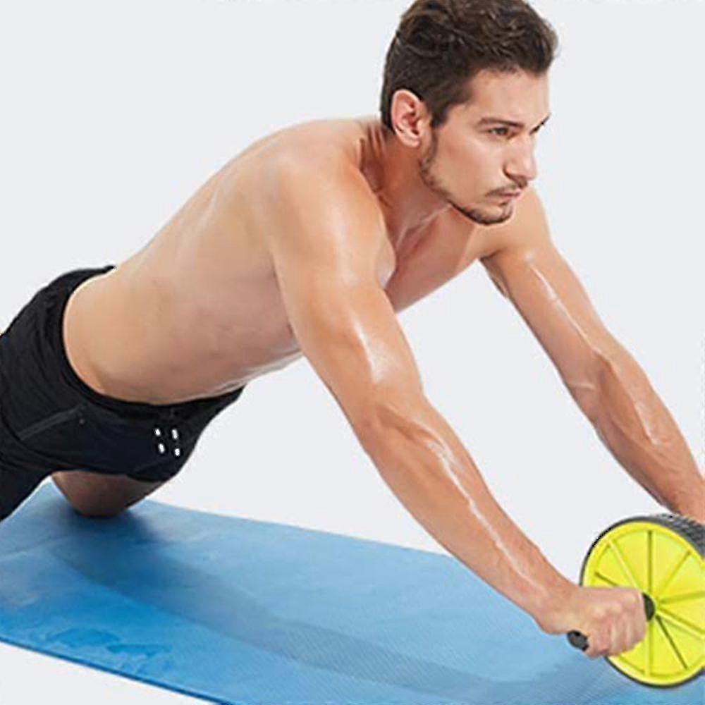 Yellow Smart Double Wheel Fitness Ab Roller Women Home Gym Workout Core Z66107