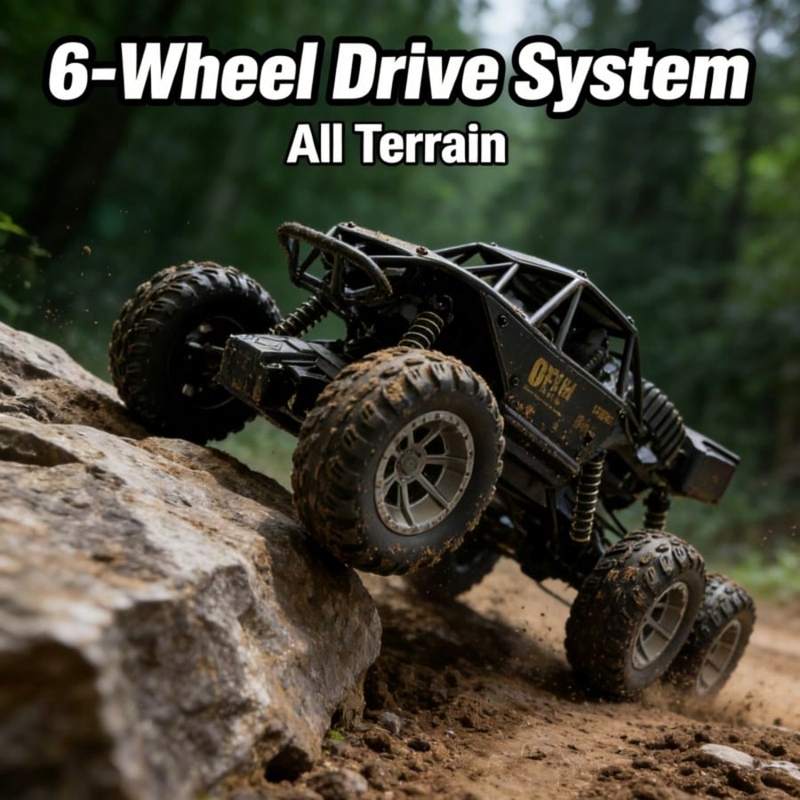 Children's Day Best Gift 1:24 6WD Alloy RC Rock Crawler, 2.4GHz Remote Control, Independent Suspension, All-Terrain Off-Road Climbing Truck Toy for