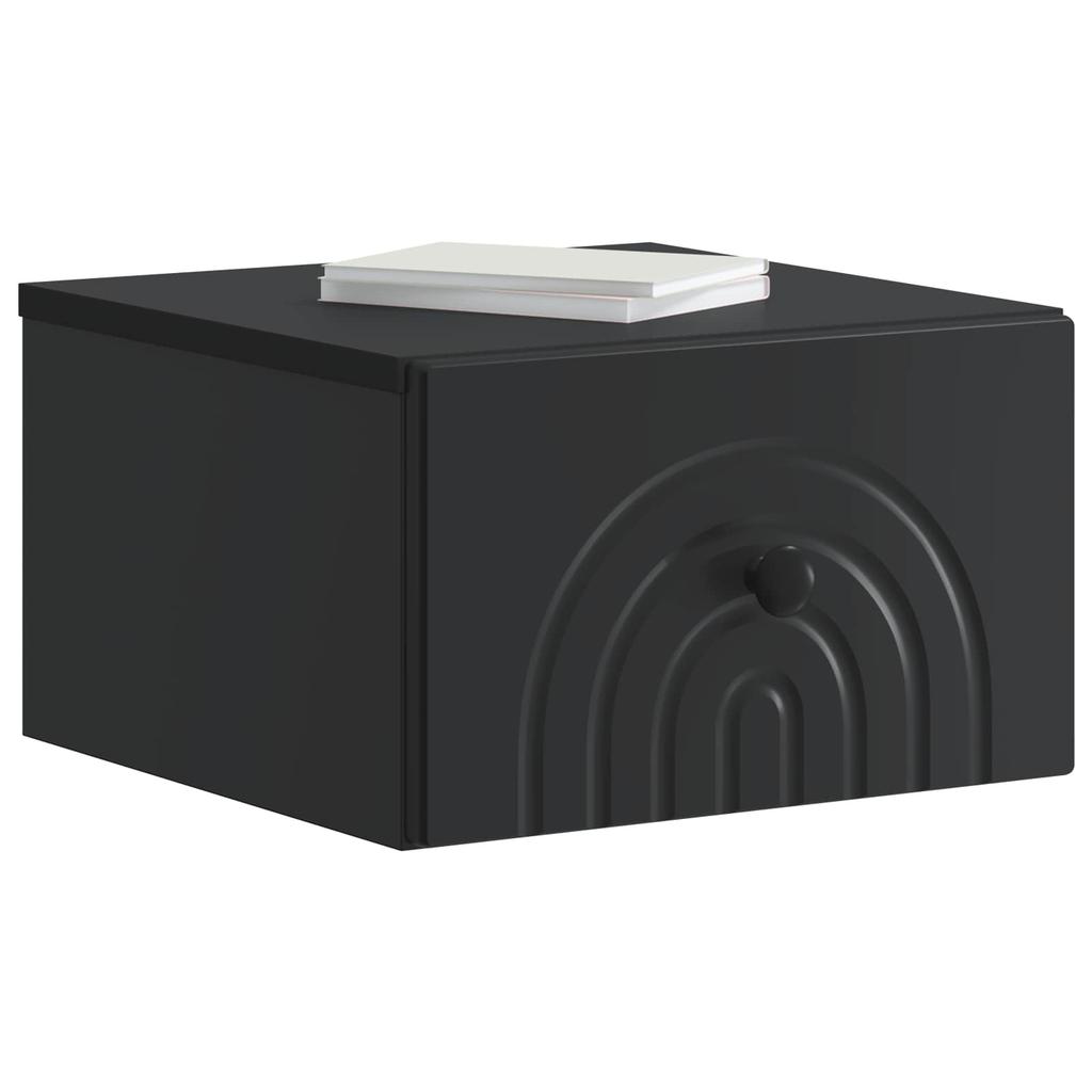 Wall Mounted Nightstand Black 33 x 34.5 x 20 cm