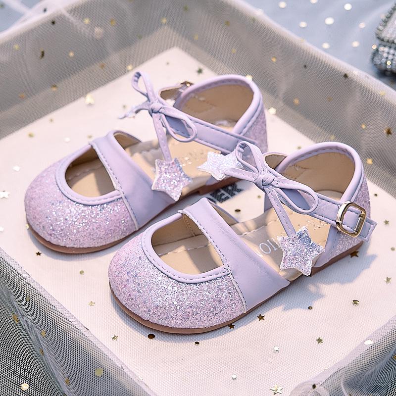 2026 Little Princess Pink Crystal Shoes - Sparkly Autumn Flats for Girls