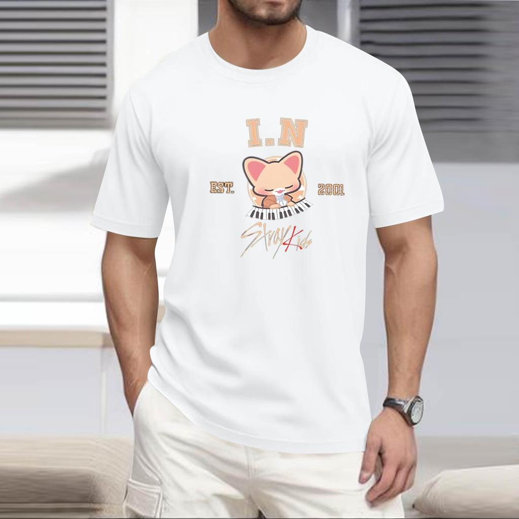 Men's Popular T-shirt Printed Round Neck Short Sleeve T-shirt