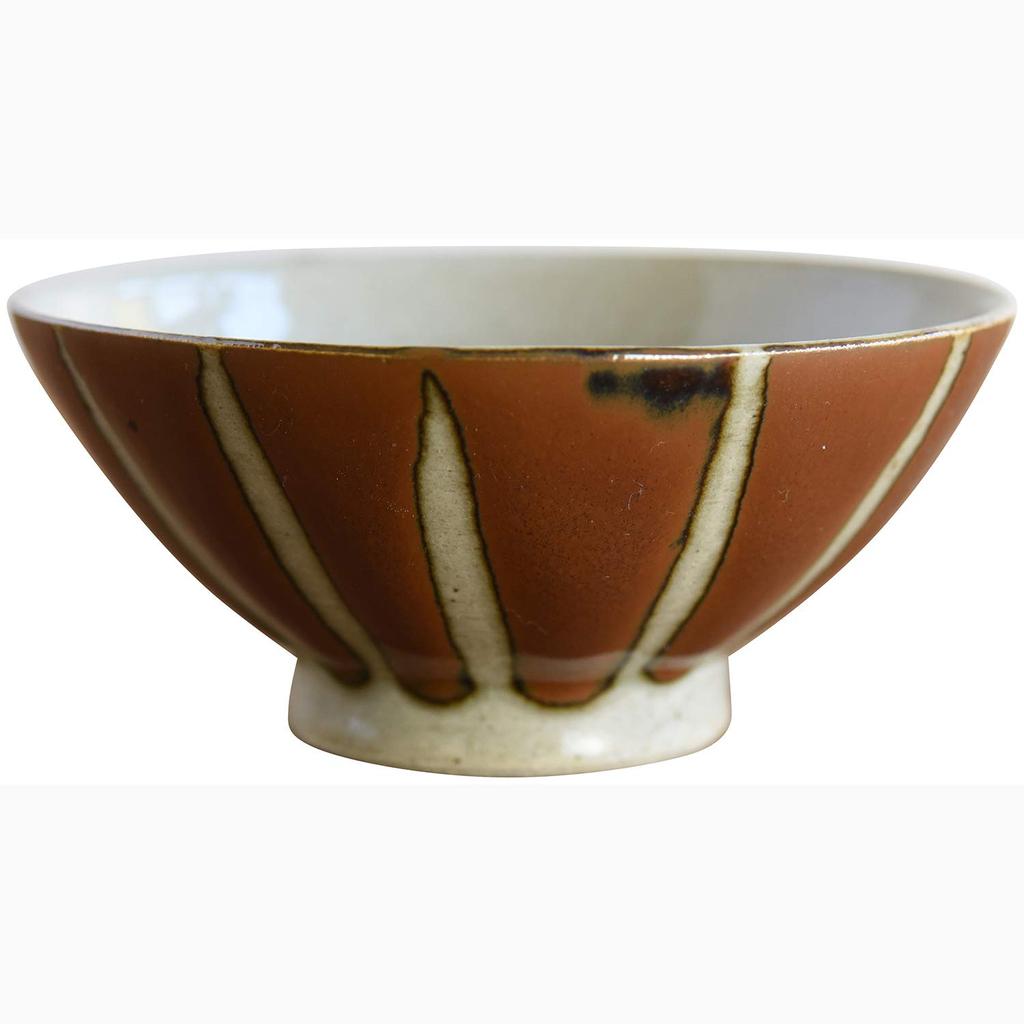Mashiko ware U TOCHIGI DESIGN Rice bowl Persimmon Horsetail MM-4