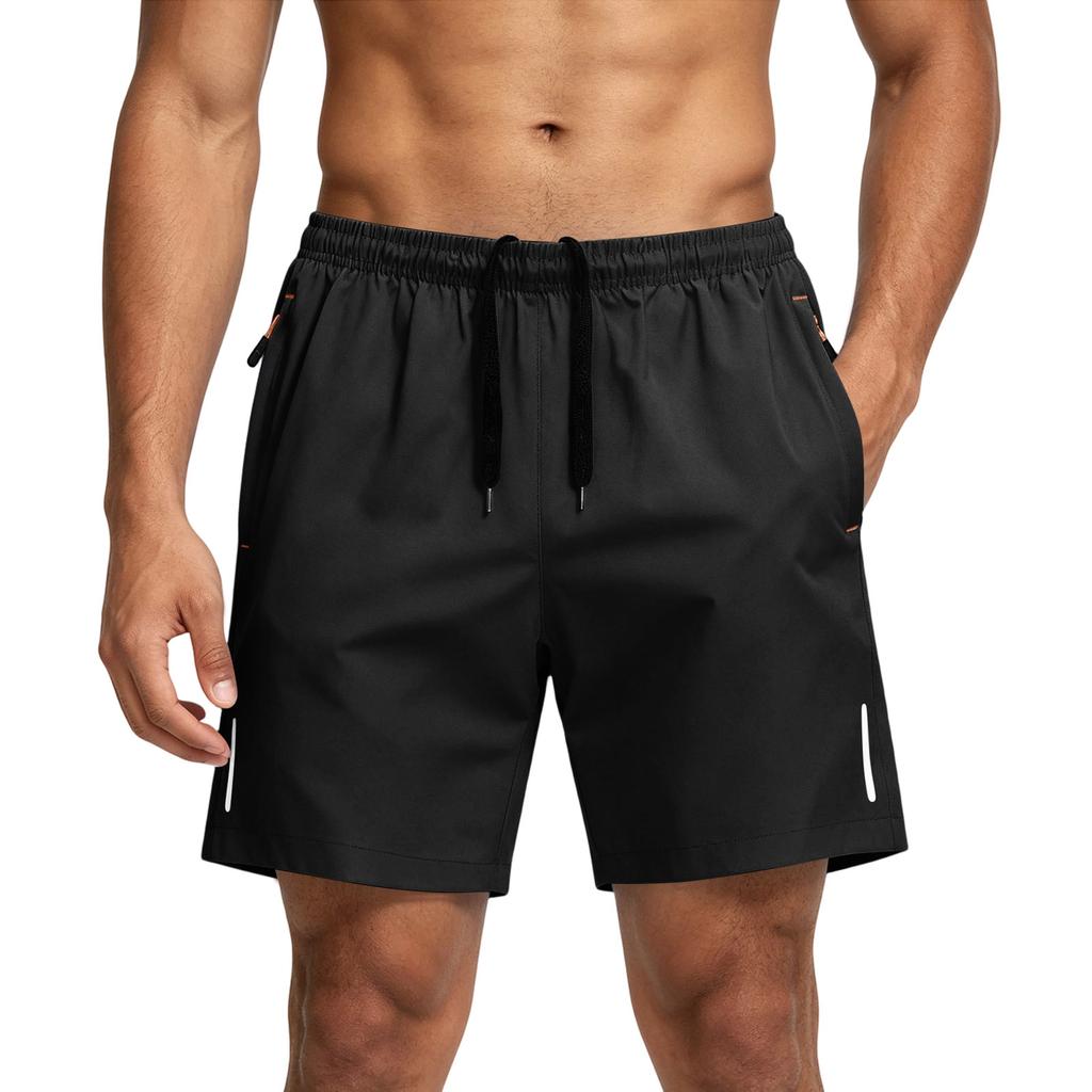Men's Big Size Summer Quick Dry Beach Shorts Casual 5 Inch Sports Shorts Lightweight Breathable Elastic Waistband Drawstring