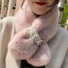 Women Winter Faux Rabbit Fur Scarf Warm Soft Neck Warmer Korean Style Collar Cozy Neck Shawl for Autumn Winter Fashion Accessory