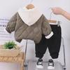 Autumn/Winter Quilted Baby Two-Piece Suit - Cute and Cozy Unisex Winter Outfit