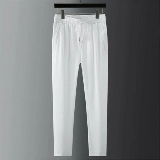 2 Pcs/Set Men Tracksuit Solid Color Drawstring Hooded Elastic Waist Super Breathable T-shirt Pants Set Daily Clothing