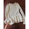 Sweet Spring & Autumn French Style Loose Lace Patchwork Long Sleeve T-shirt