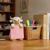 Highland Cow Pop-up Sticky Note Dispenser  Cute Resin Desk Holder with 100 Sheets 3x3 Super Sticky Notes, Handmade Farmhouse Office Decor, Ideal Gift 