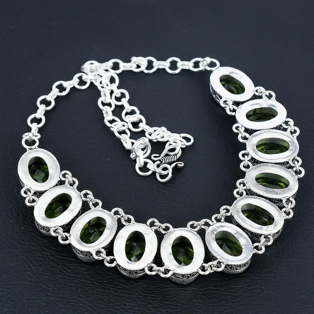 Amazing Peridot Gemstone Handmade 925 Sterling Silver Jewelry Neclace Bracelet Set, Antique Jewelry Set, Mother's Day Gift