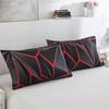 Black Red Geometric Duvet Cover Queen 3D Three Dimensional Geometrical Bedding Set Modern Abstract Neon Line Comforter Cover