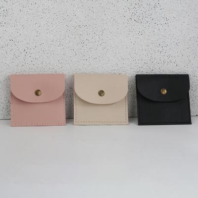 Mini Pochette à Bijoux Cuir Synthétique Petite Sacoche de Rangement Pochette à Bijoux de Voyage avec Bouton Pression
