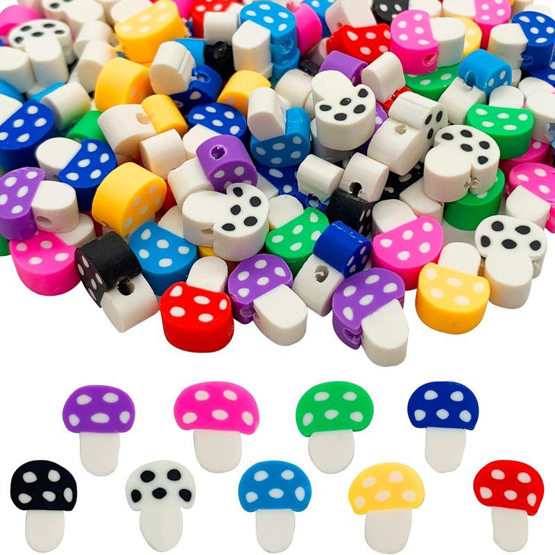 10mm Polymer Clay Beads - Fruit, Animal, Smiley Face Designs for DIY Jewelry Accessories