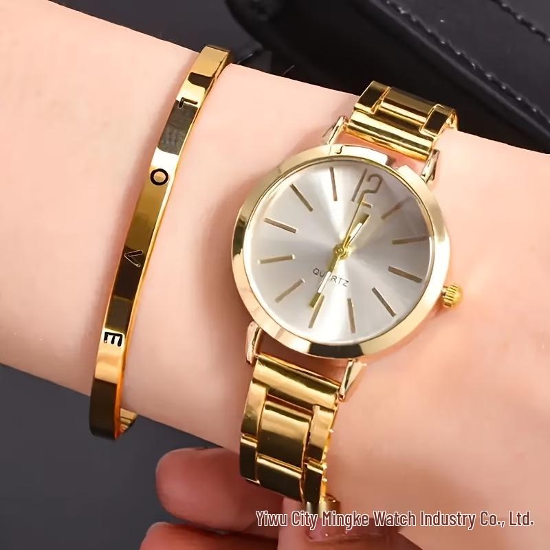 Fashionable Trendy Women's Digital Roman Dial Steel Band Watch