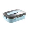 Lunch Box 4 Compartments with Utensils and Soup Bowl, 27.5x20.5cm, Blue, Perfect for School and Office