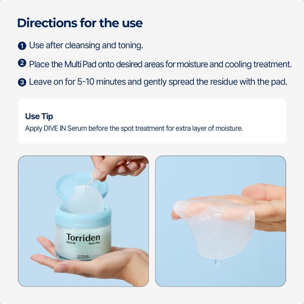 Torriden DIVE-IN Low Molecular Hyaluronic Acid Multi Pad 80ea/160ml