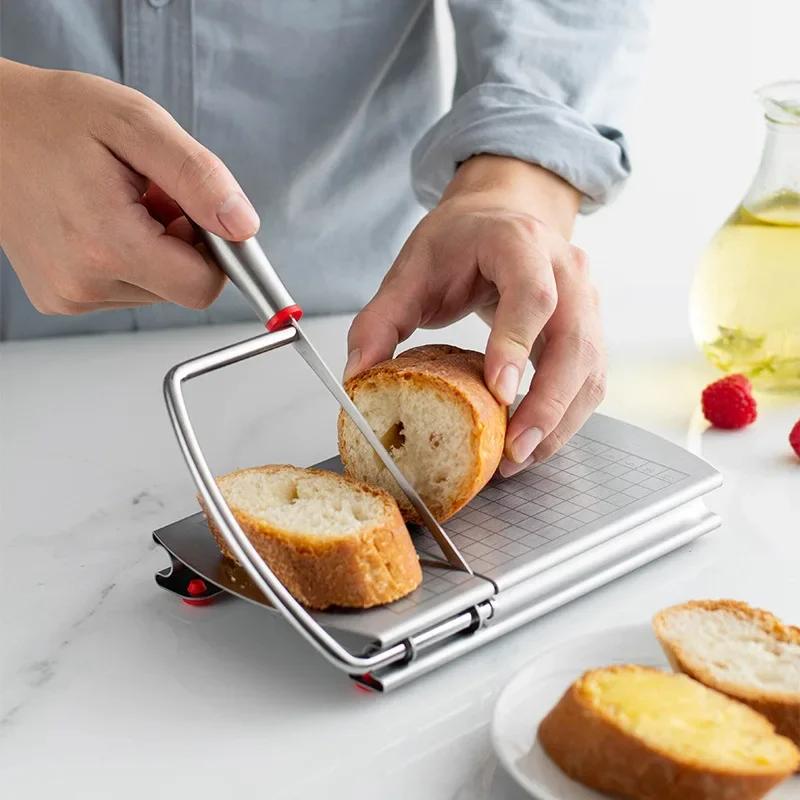 2025 Cheese Board with Wire Cutter 5.5 Inch Stainless Steel Ham Sausage Slicer Cutter Cheese Wire Cutter with Serving Board New