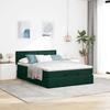 Ottoman Bed with Mattress Dark Green 140x190 Cm Velvet