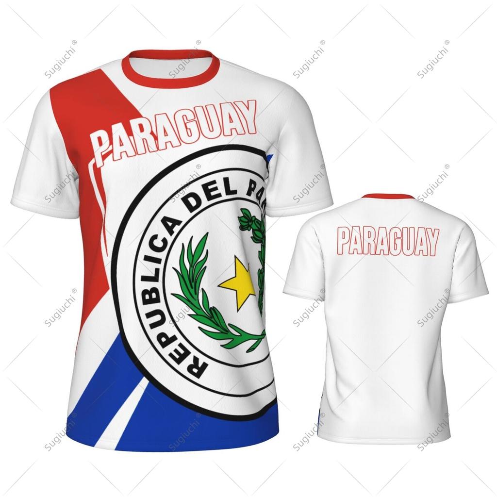 Paraguay Flag Men Sports T-shirt Women Tees jersey for Soccer Football Running Bike Tennis Fitness Fans