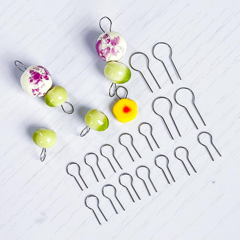 50/100Pcs Pottery Hanging Burning Needle Ring High Temperature Resistant Material DIY Ceramic Jewelry Hanging Ring Pottery Tools