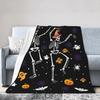 Halloween Totenkopf Decke Geschenke für Mädchen Jungen Gotische Skelett Knochen Fleece Flanell Herbst Geist Kürbis Überwurfdecken Weich Leicht