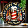 Vintage Beer Whiskey Metal Tin Sign Wall Decor 7.87 Inch Round Home Bar Retro