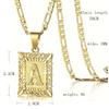 European and American style simple square 26 letter pendant necklace women's personality high-end design jewelry