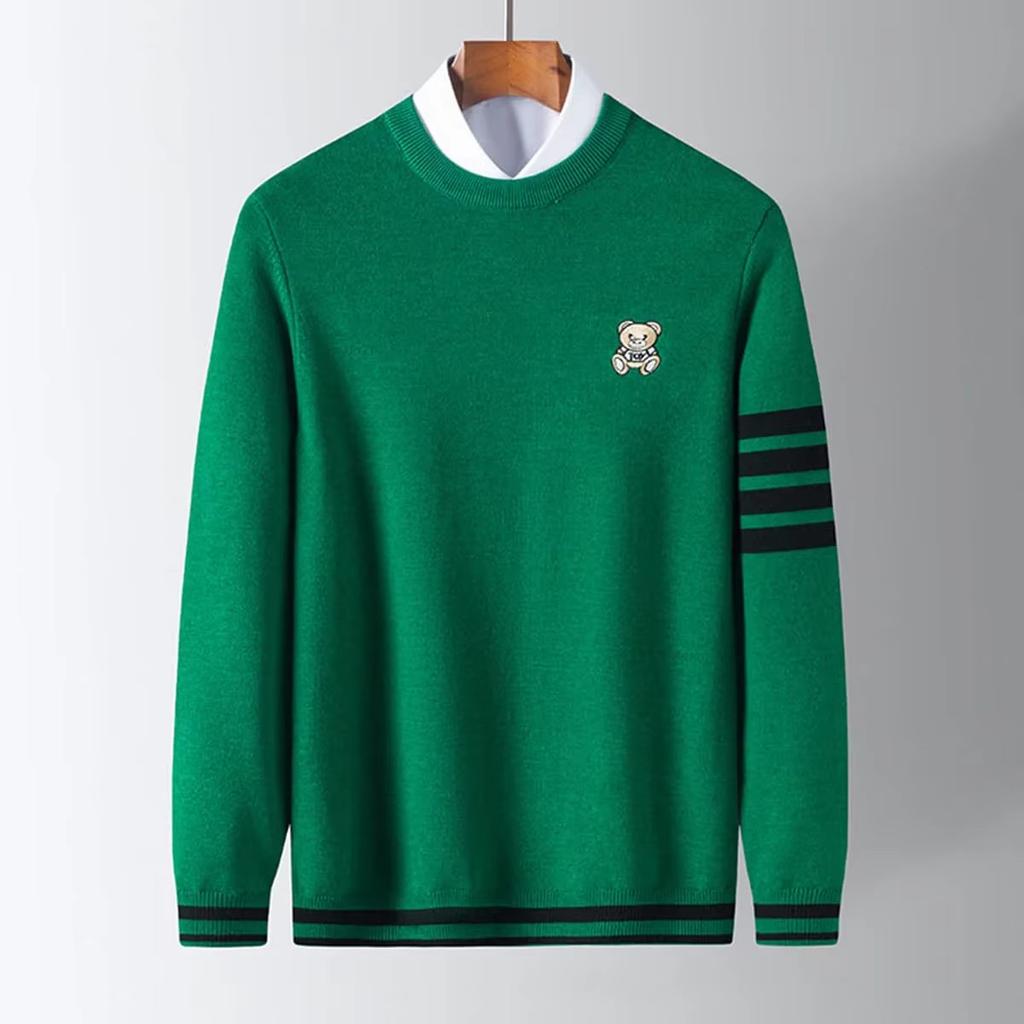 2025 Autumn Winter Men Mock Neck Pullovers Men Casual Knitted Sweater Men Knit Pullover Tops Male Knitwear Sweaters