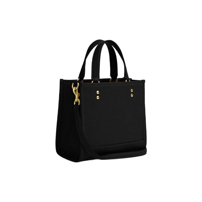 Coach Dempsey Tote 22 Solid Color Detachable Shoulder Strap Snap Leather Music Score Tote Shopping Bag Women tote Black CO971-IMBLK