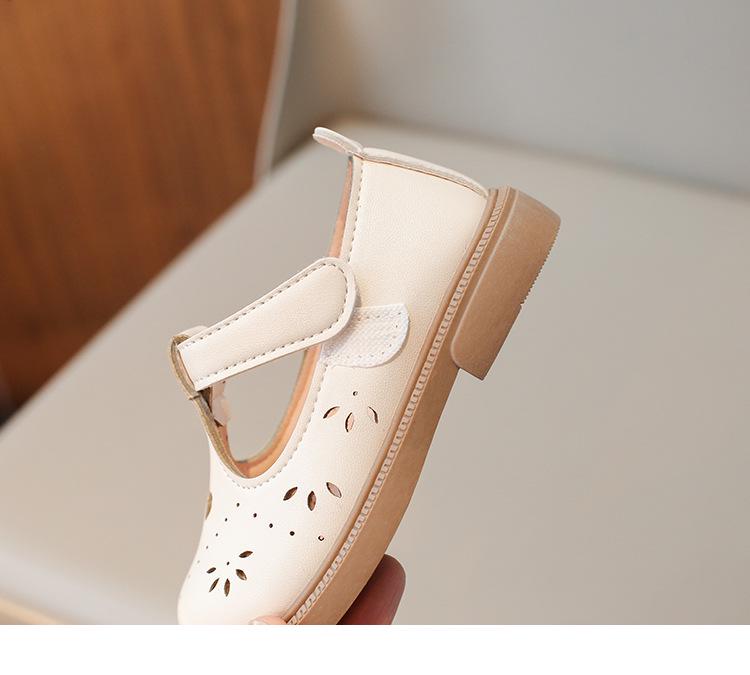 Girls' Soft Sole Leather Shoes - 2025 Spring/Summer Princess Style, Solid Color, Casual Korean Design
