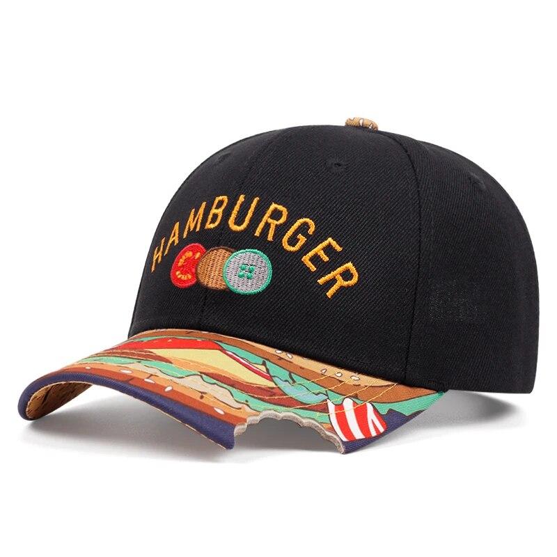 New Fashion Hamburger Embroidered Hip Hop Snapback Cap Trend Unisex Sun Men Woman Baseball Hat Adjustable