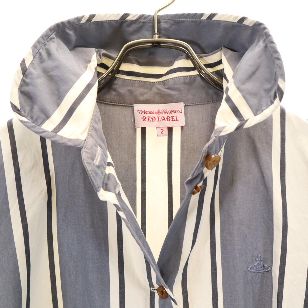 Vivienne Westwood Red Label Striped Pattern Long Sleeve Shirt 2 Gray Women Used