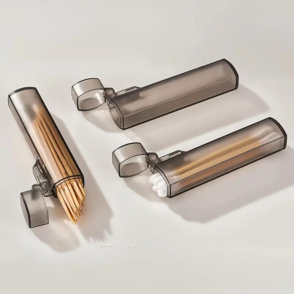 Portable Mini Plastic Toothpick Box, Cotton Pick Dispenser, Travel Toothpick Container, Easy To Put In Pocket, Outdoor Travel, C