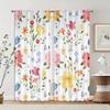 2pcs, Minimalist Curtains Vibrant Colorful Flowers Versatile Polyester (without Rod) Decorations For Home Perfect for Bedroom &