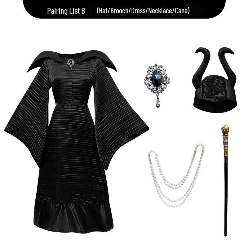 

Темный костюм злой колдуньи Малефисенты на Хэллоуин для ролевых игр и косплея M