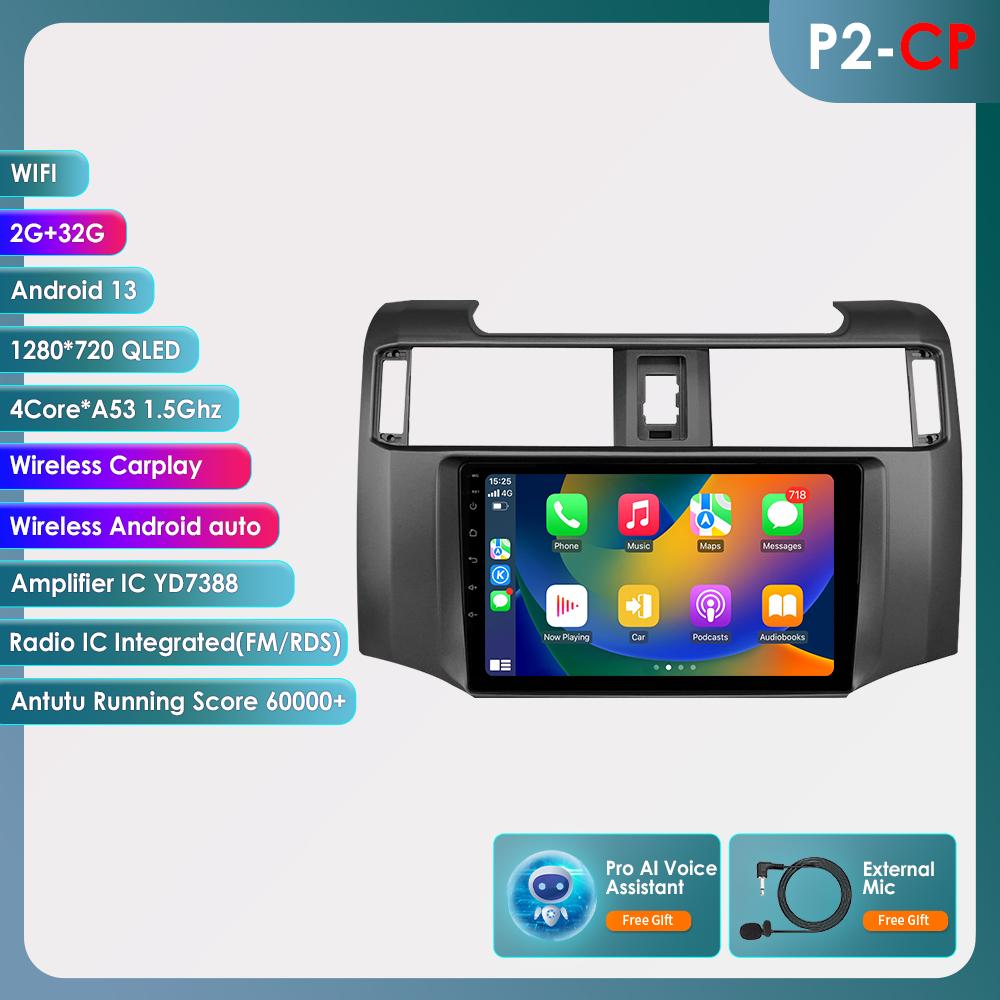 

Автомобильная магнитола 4G 9 Android 12 для Toyota 4Runner 2009-2019 4 Runner Мультимедийный плеер GPS 2din Carplay Авто Стерео DSP Головное устройство с интеллектуальным экраном HC2CP 4Core 2G 32G AI