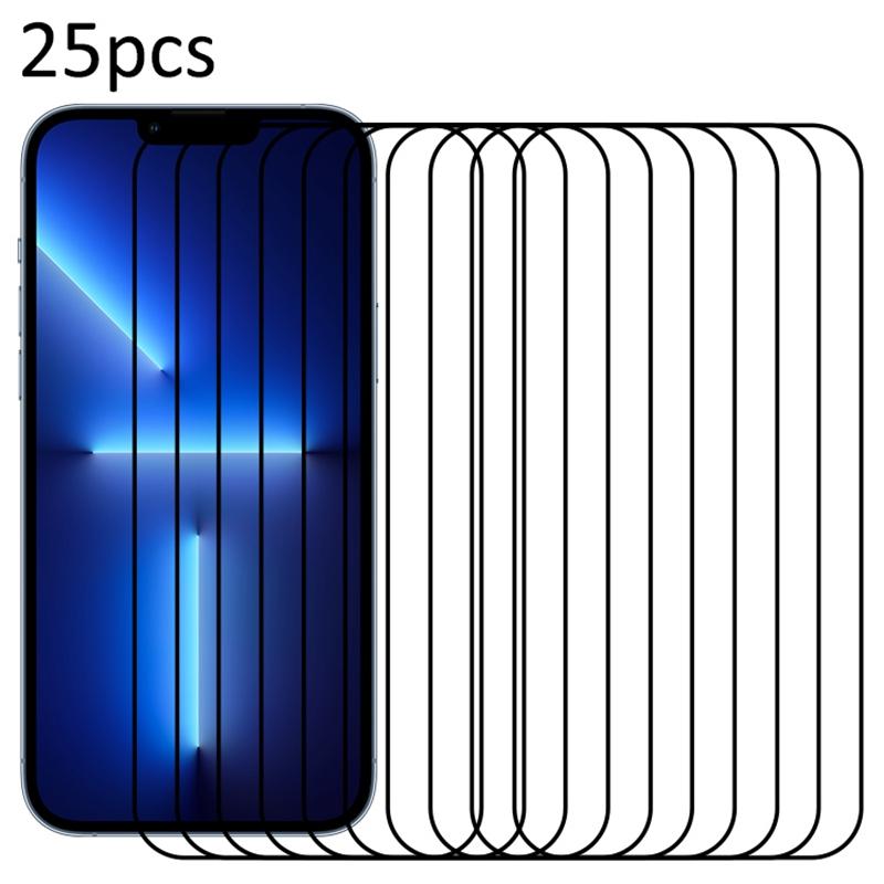

25Pcs For iPhone 13 Pro Silk Printing Screen Protector Medium Alumina Glass Film HD Clear As Shown A