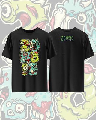 ZOMBIE Printed Pure Cotton Tshirt for Men and Women Dark Fun Style Short Sleeved Oversized Fashion Street Summer Gothic Tees