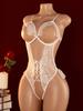 Transparent Red Sex Lingerie Women Super  Erotic Underwear Crotchless Open Chest Lace Teddies Bodysuit Sexy Outfits For Xx18