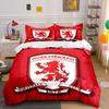 Middlesbrough FC Rotes Bettwäscheset Bettwäsche Bettbezug-Set Bettbezug Kissenbezüge (1 * Bettbezug 2 * Kissenbezüge, ohne Bettdecke)
