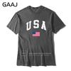 GAAJ USA America Flag Men T Shirt Top High Quality 100 Cotton Tshirts For Man Tshirt Printed Brand Clothing Casual Streetwear