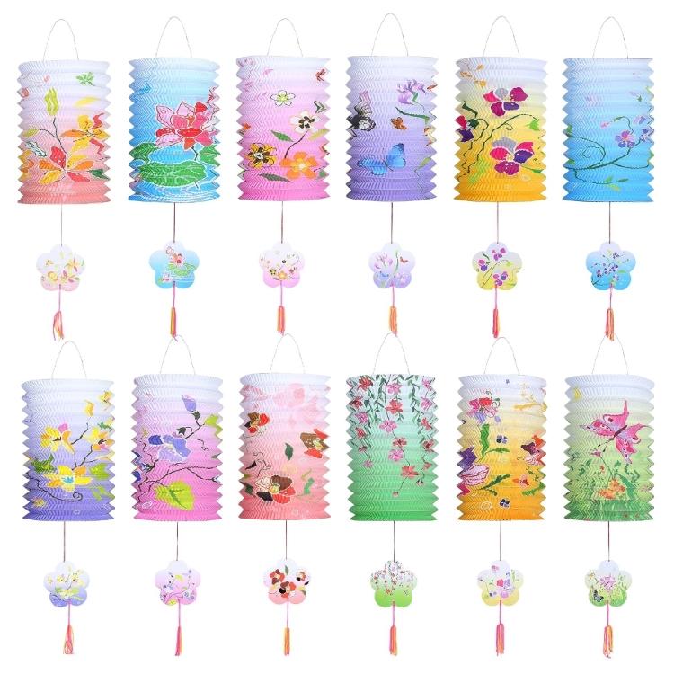 12PCS Hanging Lanterns Party Lanterns Foldable Decorative Lanterns Perfect for Enhancing Holiday and Celebration Decors 1