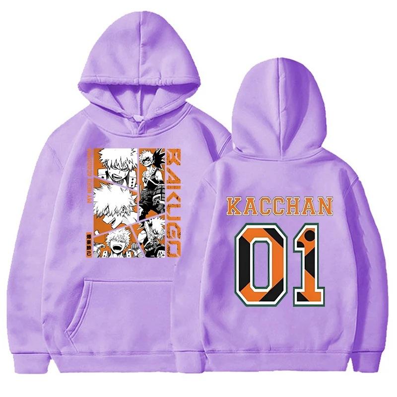 New Anime Bakugou Katsuki Print Hoodies Women Men Autumn Winter Fleece Streetwear Tops