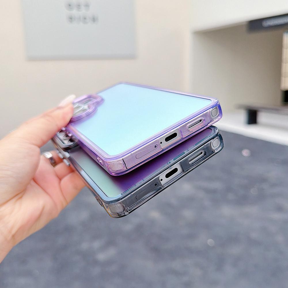KEYSION Laser Gradient Colorful Phone Case for Samsung Galaxy S24 S25 S26 Ultra 5G S26+ S25 FE TPU+PC Shockproof Back Cover