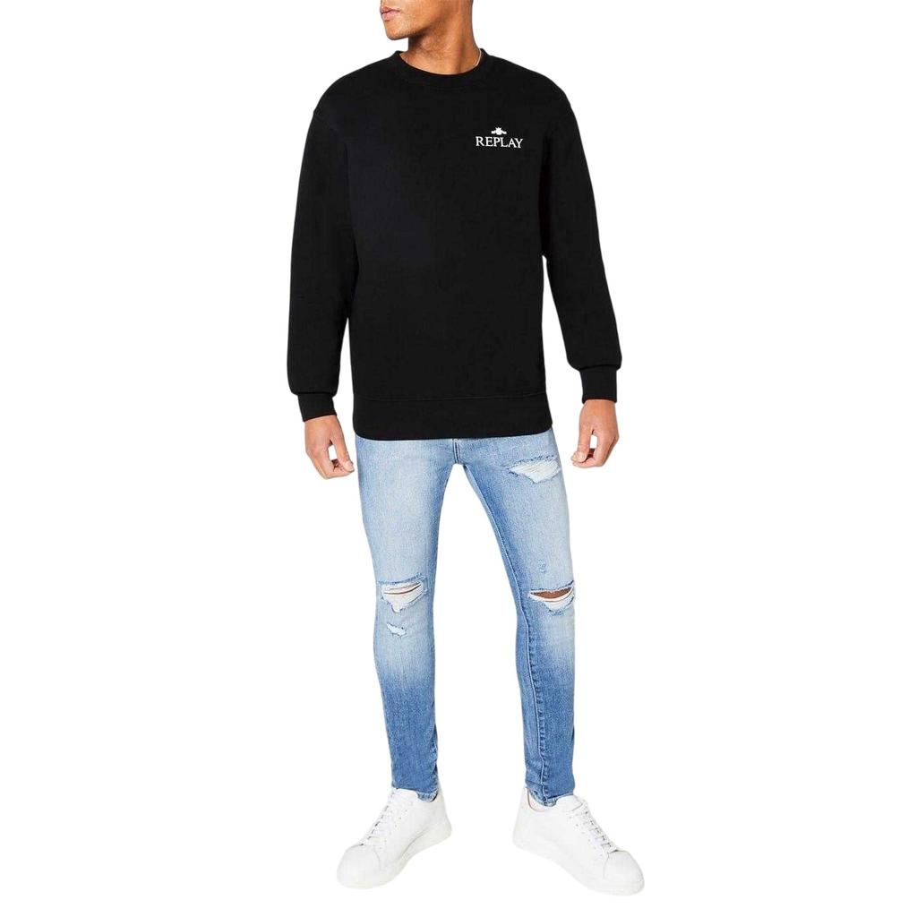 Replay Mens Logo Crew Neck Sweatshirt