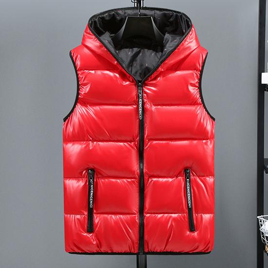 

Осенне-зимний сезон Хлопковый жилет Мужской Корейская версия Модный верхняя одежда Мужской жилет Майка Куртка без рукавов Повседневная мужская одежда L красный