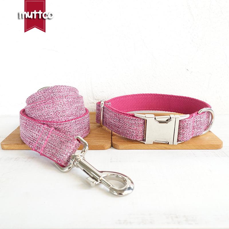 MUTTCO Adjustable Dog Collar and Leash Set for Golden Retriever and Samoyed - UDC-070 M