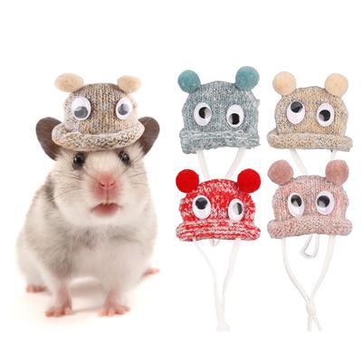 Modische Strickmütze für Hamster Meerschweinchen Modisches und Praktisches Strickmützen-Accessoire für Weihnachts-Fotografie