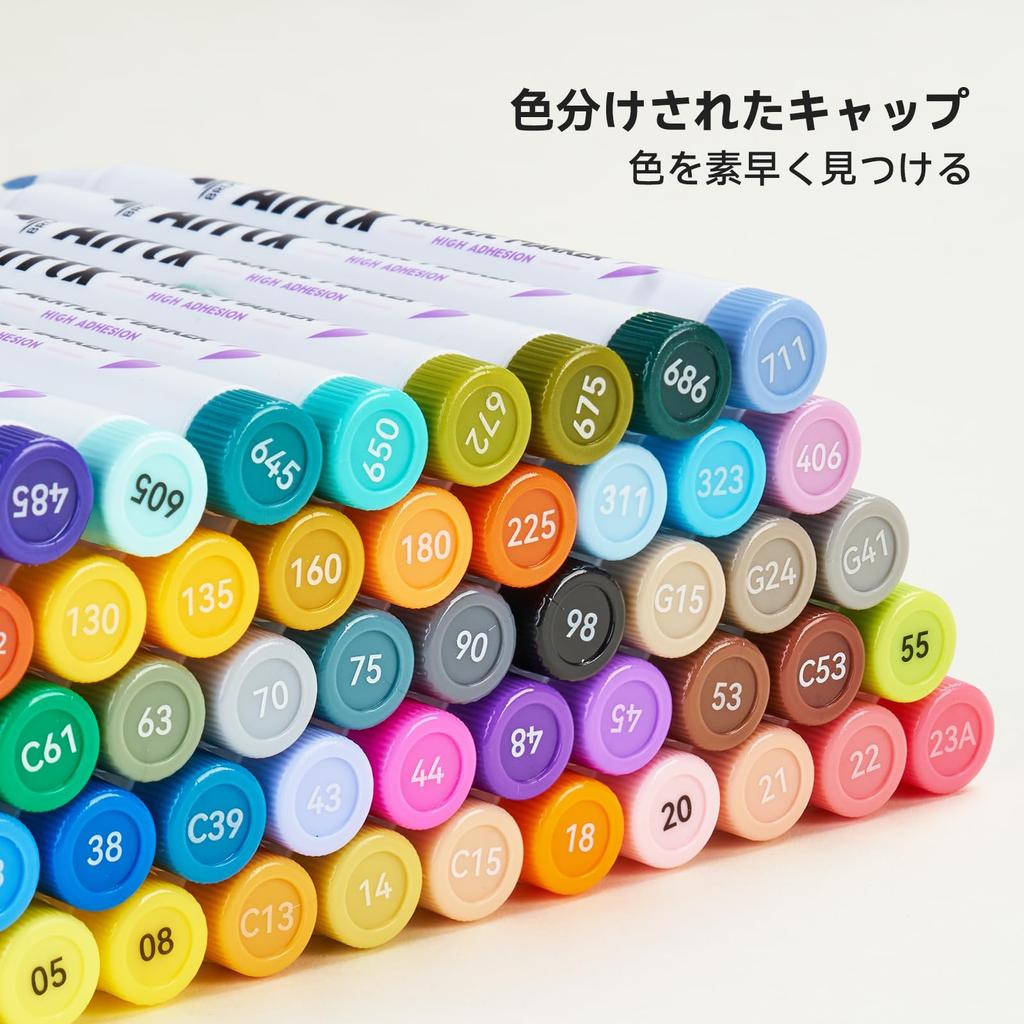 Arrtx Akrylová barva 60 Malba krajiny Přírodní štětec pro a DIY Kámen Modrá Profesionální umělecké potřeby Markery, Barvy, Sada, Barvy, Tipy,