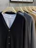 Men's V-Neck Knitted Cardigan - Business Casual Solid Sweater Jacket for Spring & Autumn.