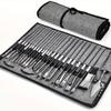 Cloth Roll Watercolor Brush Pen with Scraper Paint Brush Bag Pack 24Pcs Artist Paint Brushes Set